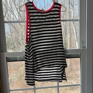 American Eagle Outfitters Asymmetrical Black and White Sleeveless Tank